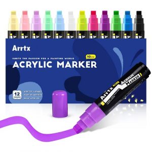 Acrylic Marker Pens ARRTX, 12 Colours