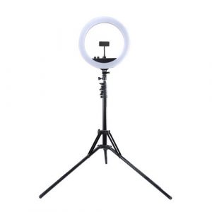 LED Ring Lamp 34.5cm with Tripod Stand up to 1.85m, Mirror, Phone Clamp, USB