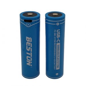 Rechargeable 21700 Size Battery with USB-C Port, 3.6V, 5000mAh, Li-Ion, 2pcs | AA620388