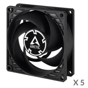 ARCTIC P8 Silent Pressure-Optimised Extra Quiet Fans, 3-pin, 80mm, black, 5pcs | ACFAN00301A