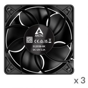 ARCTIC S12038-8 Server Fans, 4-pin, 120mm, 3 pcs | ACFAN00302A
