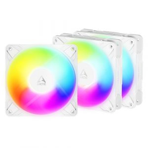 ARCTIC P12 PRO Reverse PWM PST A-RGB High-Performance Fans, 4-pin, 120mm, 3pcs (White) (ACFAN00334A)