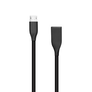 Silicone cable USB - Micro USB (black, 1m) | CA911226