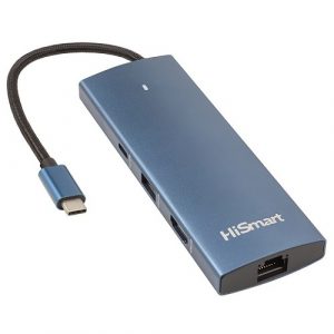 Adapter USB Type-C to HDMI, LAN, 3x USB Type-A, 1x USB Type-C, PD100W, SD+TF | CA914357