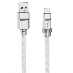 Silicone Cable HOCO Type-A - Type-C, 100W, transparent, 1m | CA914821