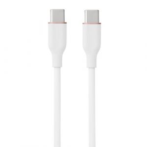 Silicone Cable USB Type-C - Type-C, 100W, (white, 1m) | CA916344