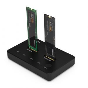 SSD Dual Bays Docking Station M.2 NVME+SATA, USB-A, USB-C (HC380619)