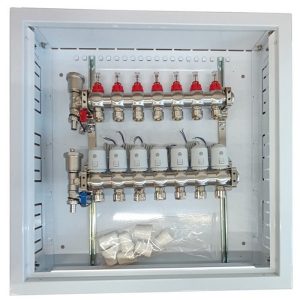 Heating Manifold 7 Loops with Thermal Actuators NC AC230V and Flow Meters | HT260423
