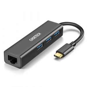 Adapter CHOETECH USB Type-C to 1x RJ-45, 3x USB Type-A | HUB-U02