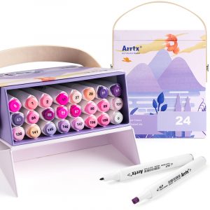 Double-sided Marker Pens ARRTX Alp, 24 Colours, purple tone shade | LC302239