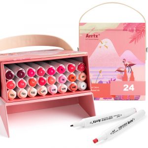 Double-sided Marker Pens ARRTX Alp, 24 Colours, red tone shade | LC302253