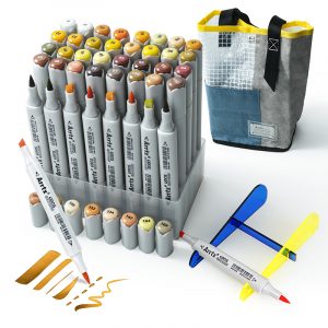Double-sided Marker Pens ARRTX Oros, 40 Colours, yellow tone shade | LC302499