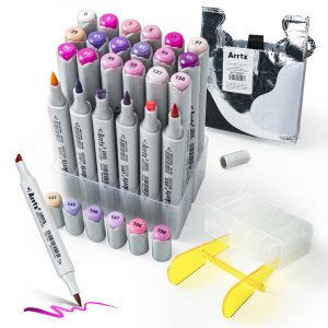 Double-sided Marker Pens ARRTX Oros, 24 Colours, purple tone shade | LC302505