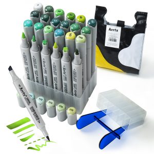 Double-sided Marker Pens ARRTX Oros, 24 Colours, green tone shade | LC302512