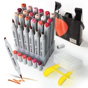 Double-sided Marker Pens ARRTX Oros, 24 Colours, red tone shade | LC302536