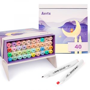 Double-sided Marker Pens ARRTX Alp, 40 Colours, pastel tone shade | LC302598