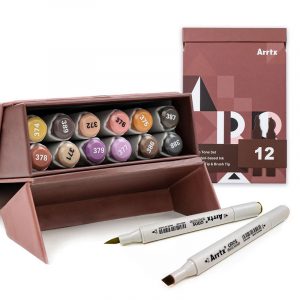 Double-sided Marker Pens ARRTX  Oros, 12 Colours, earth tone shade | LC302772