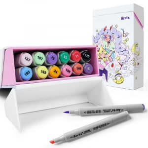 Double-sided Marker Pens ARRTX Oros, 12 Colours, pastel tones | LC302789