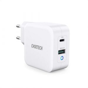 Charger CHOETECH GaN USB Type-C, Type-A: 65W, PD, QC (PD8002)
