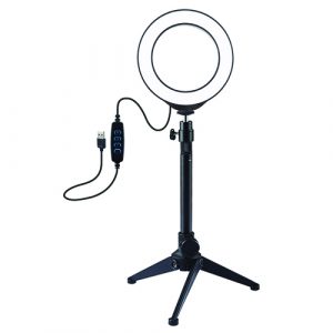 LED Ring Lamp 12cm With Desktop Tripod Mount Up to 24.5cm, USB (PKT3031)