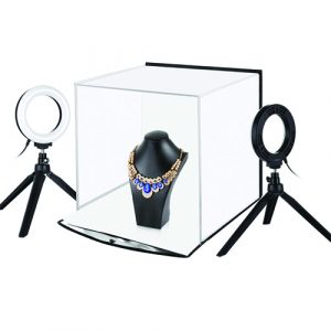 Photo box with a set of ring lamps, 30x30x30cm | PU5130