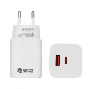 Charger EXTRA DIGITAL GaN USB Type-C, USB Type-A: 45W, PPS (SC230327)