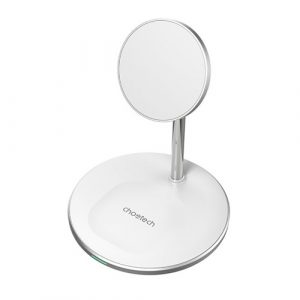 Magnetic Wireless Charger with Stand CHOETECH, 2in1, 15W, white | T581