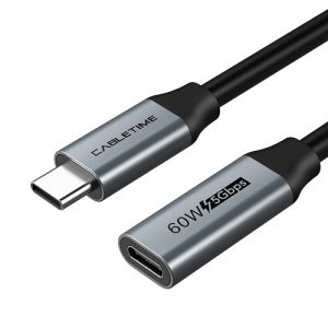 Extension Cable USB 3.0 Type-C (M) - USB Type-C (F), 5Gbps, 60W, 4K/60Hz, 0.5m | CA913664