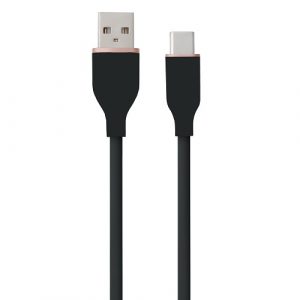 Silicone Cable USB Type-A - Type-C (black, 3m) | CA916276