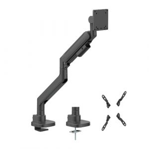 Heavy-Duty Single Monitor 24"-57" Gas Spring Arm Mount, Black | HS085339