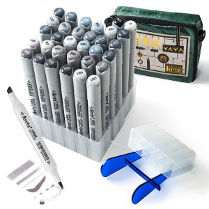 Double-sided Marker Pens ARRTX Oros, 32 Colours, grey tone shade | LC302543