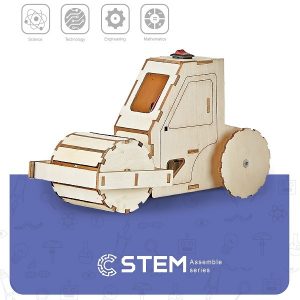 Wooden Assembly Kit Electric Road Roller, STEM Educational Toy | NV822997