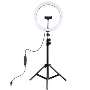 LED Ring Lamp 30 cm With Desktop Tripod Mount Up To 1.1m, Phone Clamp, USB | PKT3063B