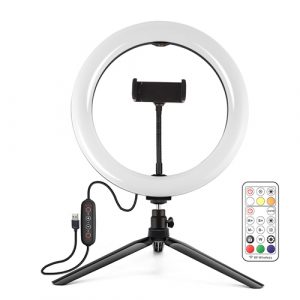 LED Ring Lamp 26cm With Tripod 8.3cm, Phone Clamp, USB | PKT3082B