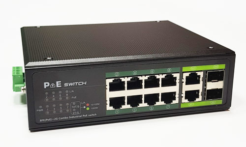 PoE switch 8x100Mbps PoE + 2x Gigabit UPLINK, SFP, 120W Industrial | POE802PRO